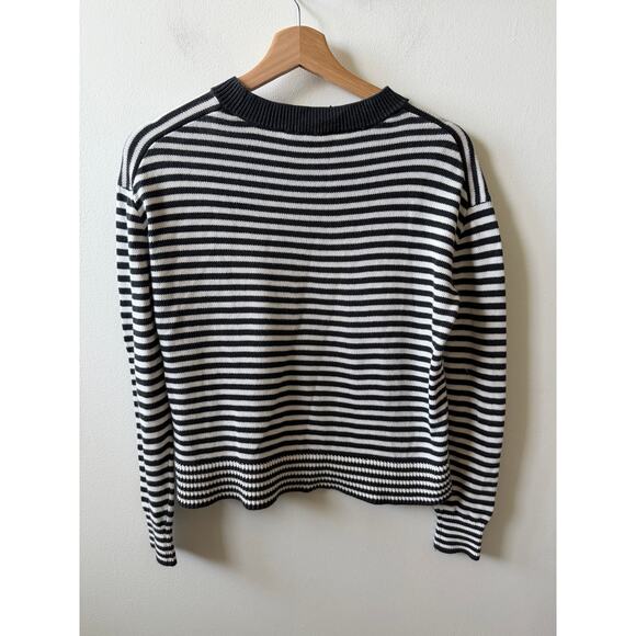 Everlane black/white striped sweater women's size XXS - Picture 5 of 7